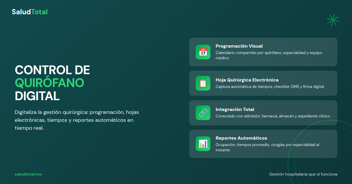 Control de Quirófano y Cirugías: Cómo Digitalizar la Gestión Quirúrgica en tu Hospital